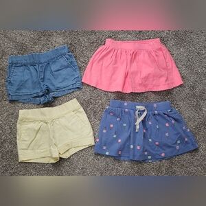 Lot 4 Oshkosh B’Gosh Baby Toddler Girls Shorts / Skirts Size 18M - 2T Ice Cream